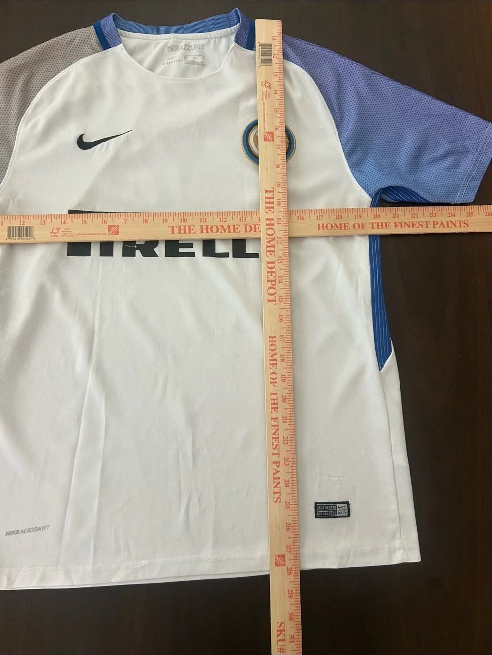 Nike Inter Milan 2017 2018 Away Soccer Player Issued Jersey Shirt Pirelli Mens M